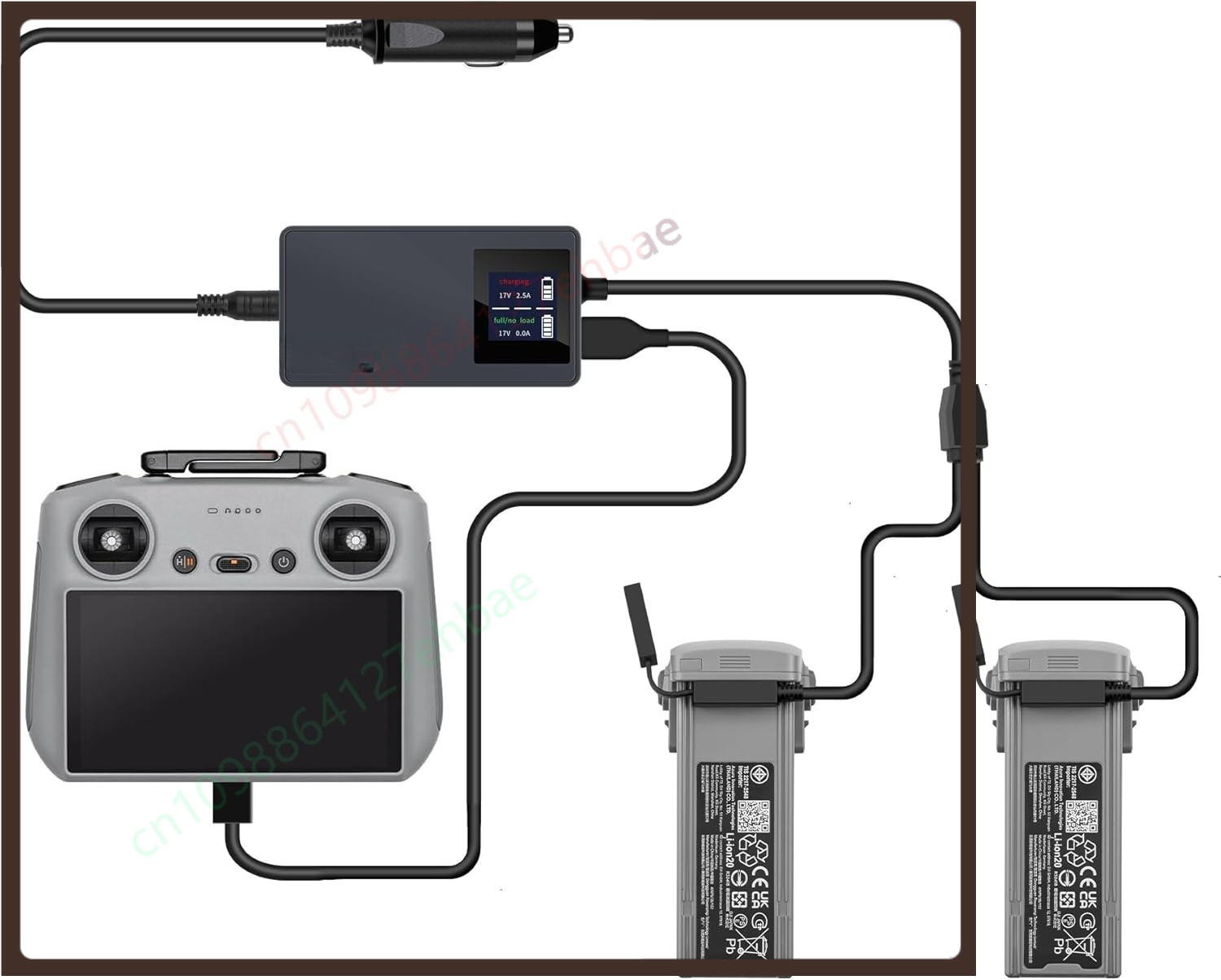 LCD battery car charger for DJ - Drone Charging Hub ulasan dan harga