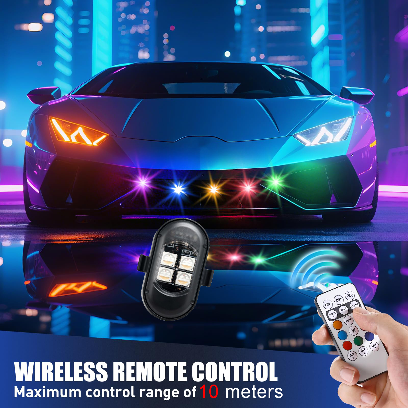 Upgraded 4LEDs Wireless LED St - Drone Beacon Light ulasan dan harga
