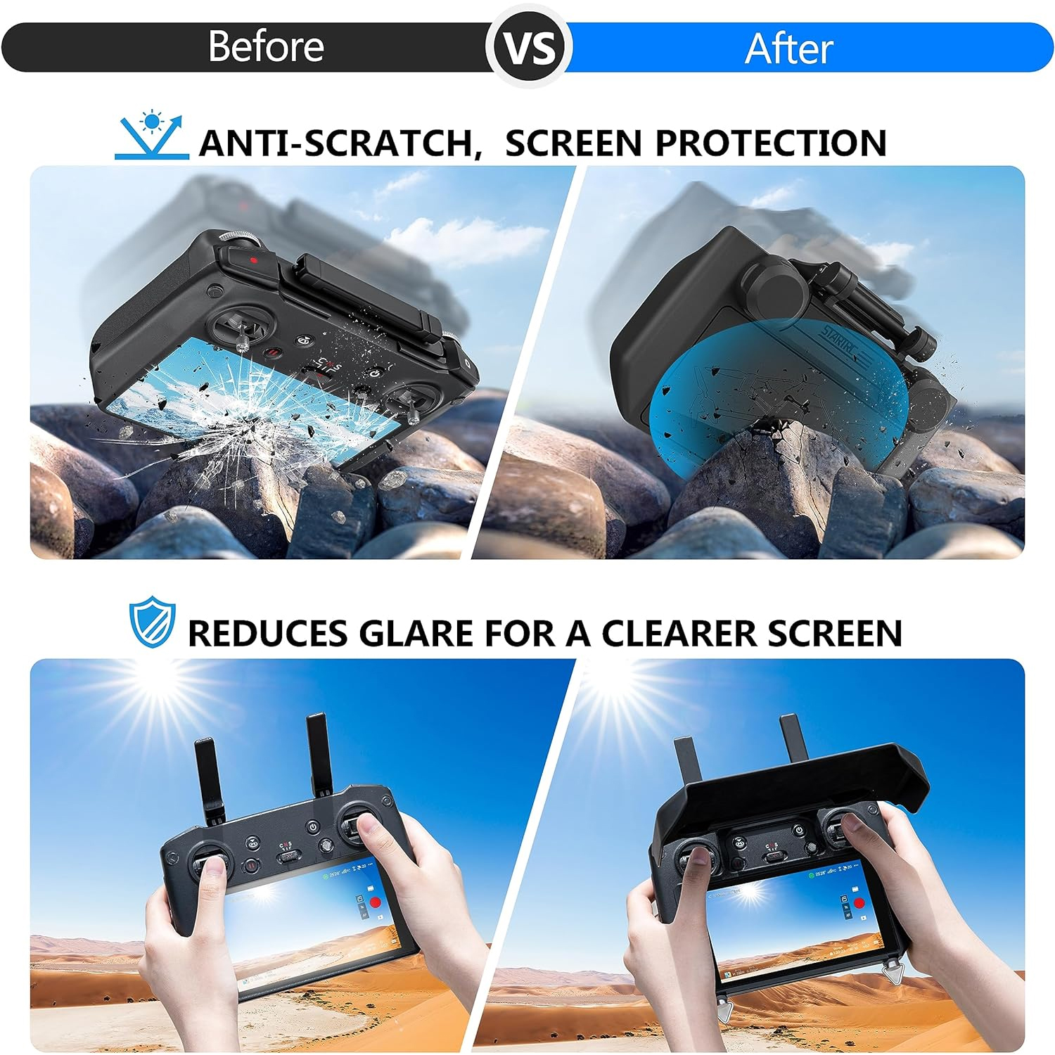 2-in-1 Sun Hood & Joystick Cov - Drone Sun Shade ulasan dan harga