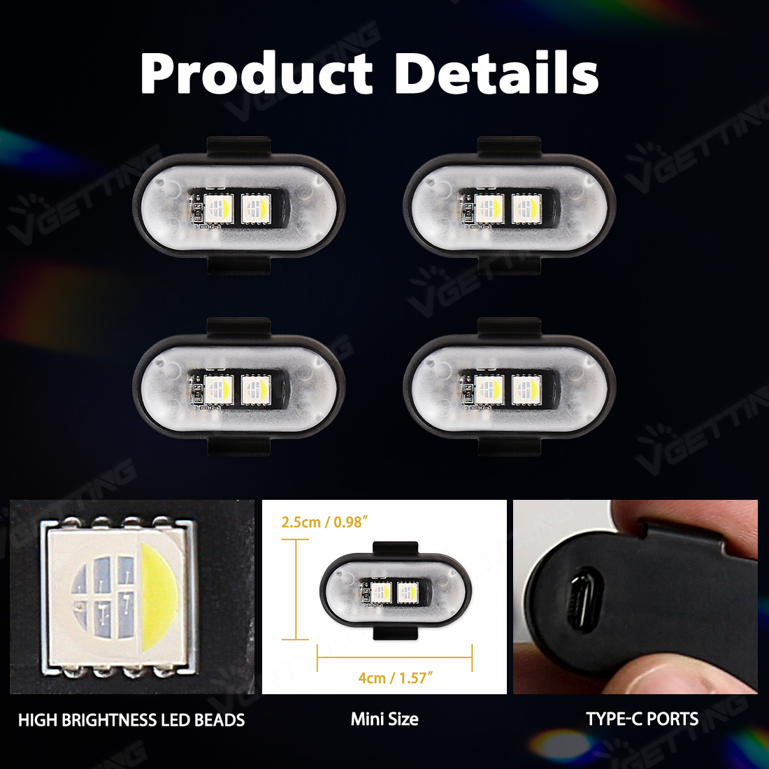 4Pcs Mini Drone Strobe Light 8 - Drone Strobe Light ulasan dan harga