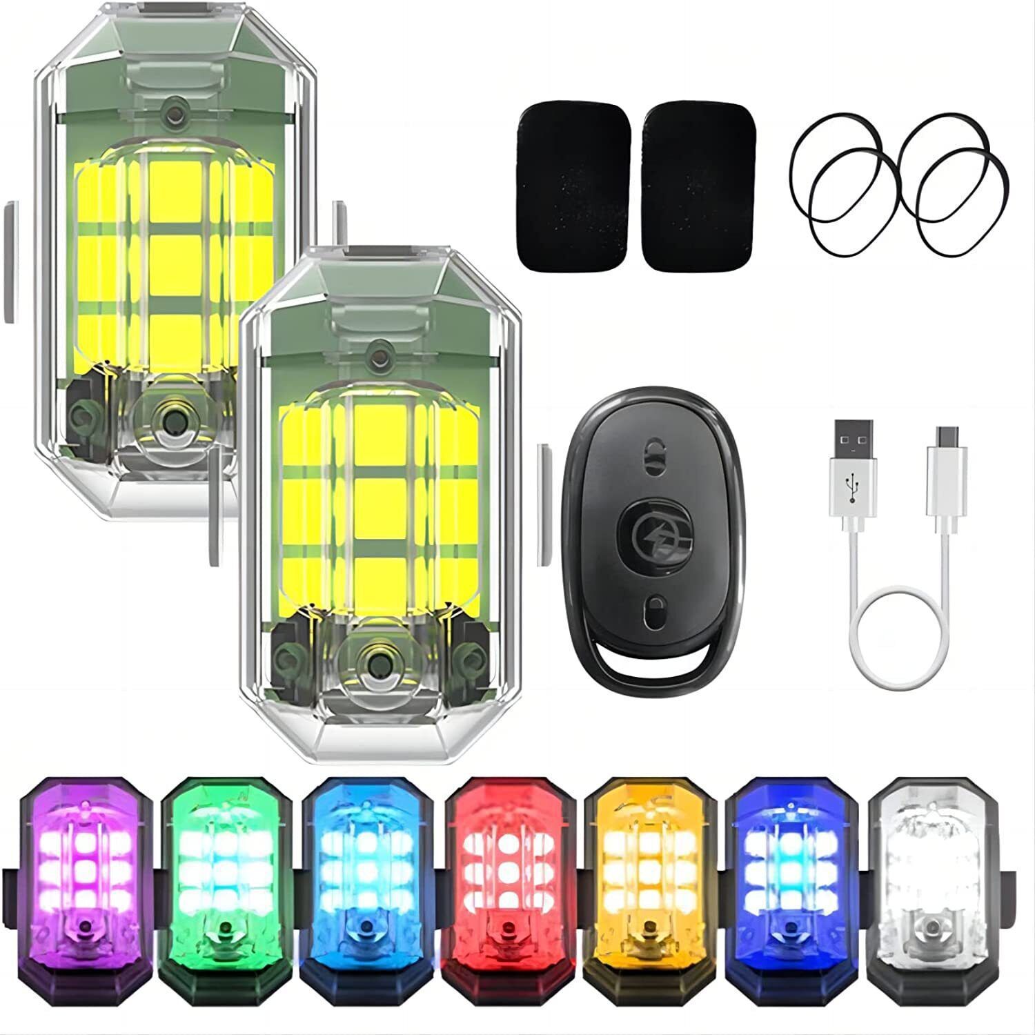1/2/4Pc Remote Motorcycle Ligh - Drone Strobe Light ulasan dan harga