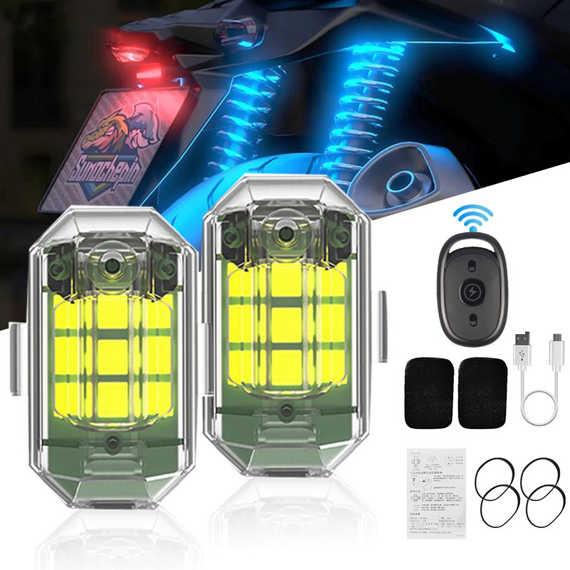 1/2/4Pc Remote Motorcycle Ligh - Drone Strobe Light ulasan dan harga